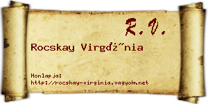 Rocskay Virgínia névjegykártya